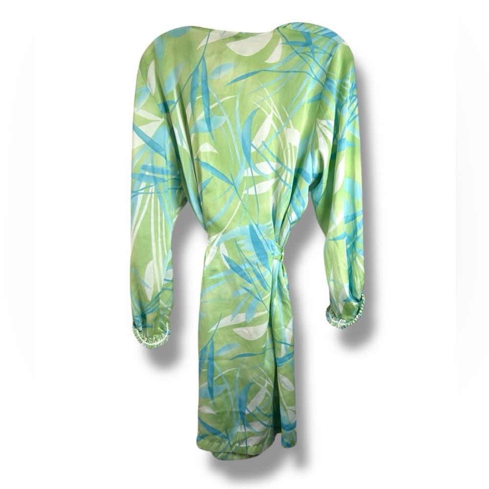 Oscar de la Renta Leaf Print Robe - Picture 2 of 4